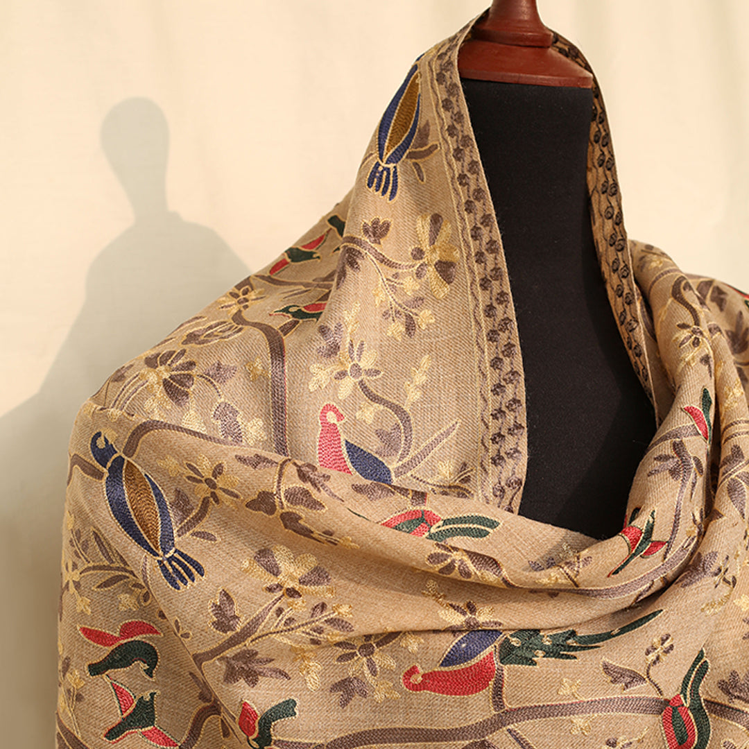 Nanni Avian Haven Embroidered Shawl