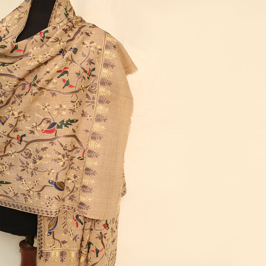 Nanni Avian Haven Embroidered Shawl