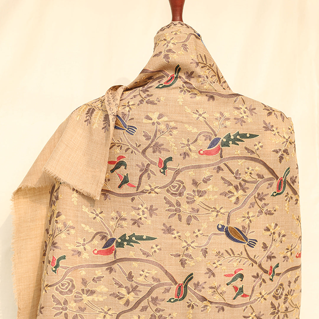 Nanni Avian Haven Embroidered Shawl