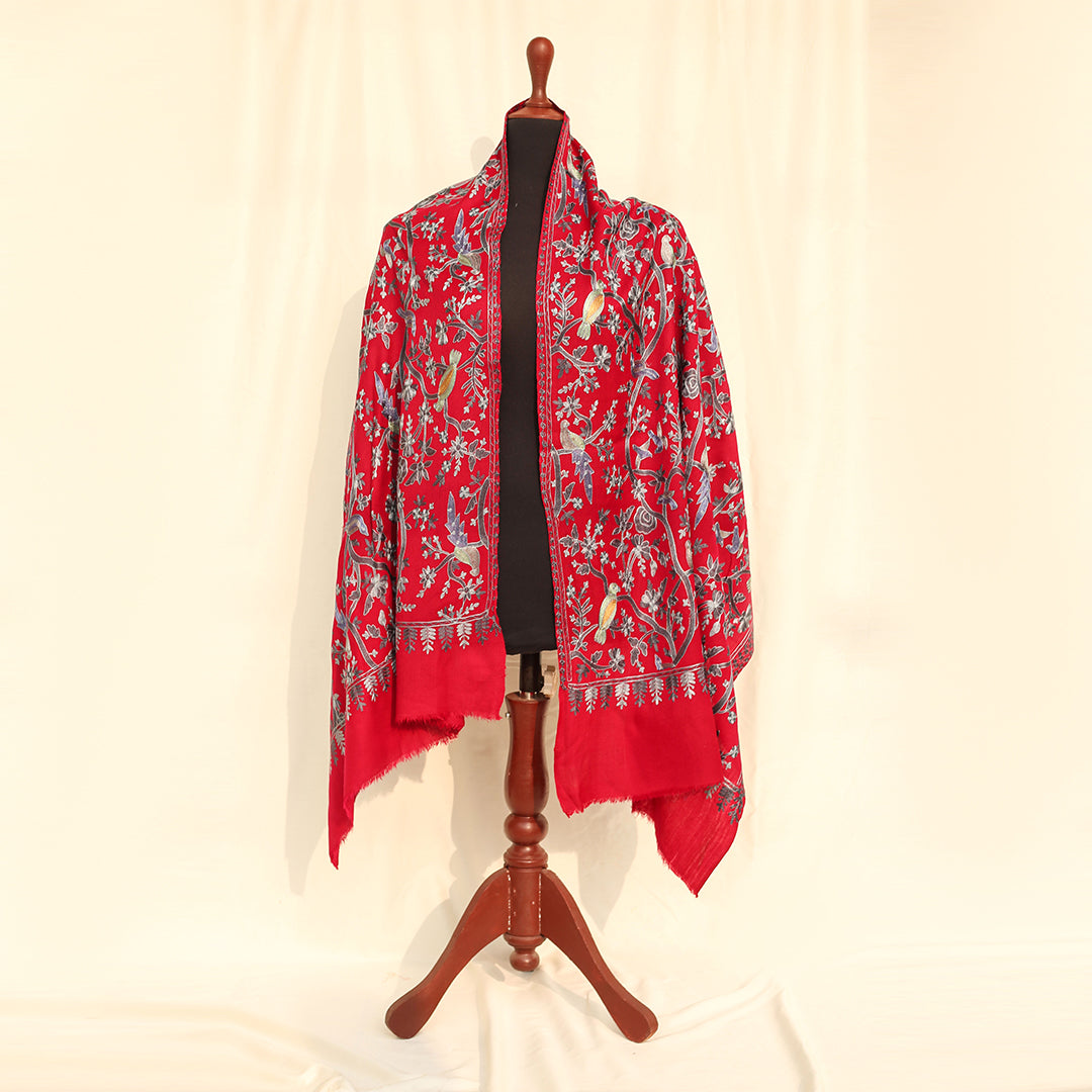 Nanni Avian Haven Embroidered Shawl