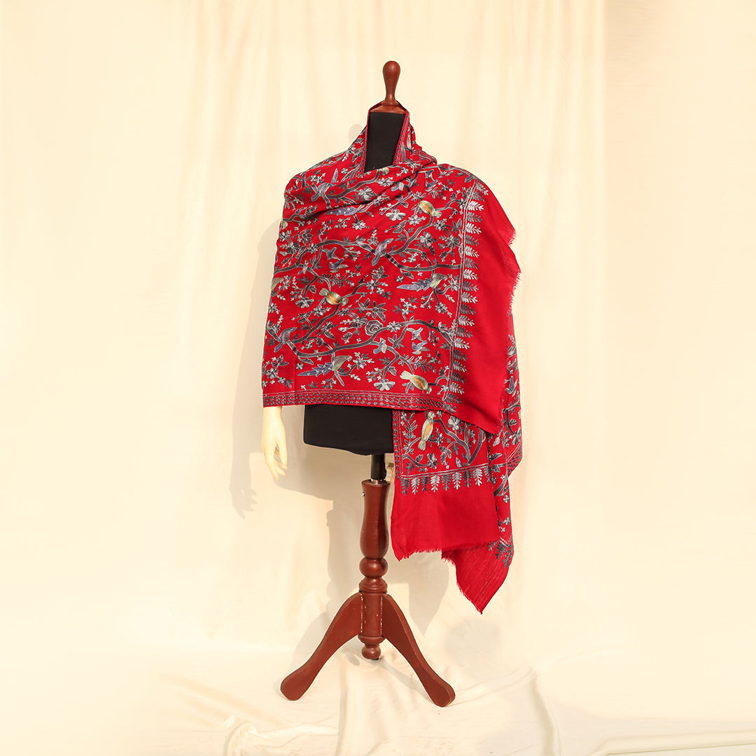 Nanni Avian Haven Embroidered Shawl