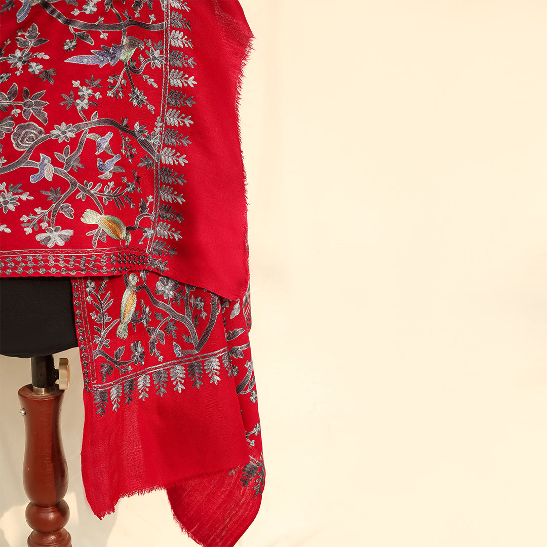 Nanni Avian Haven Embroidered Shawl