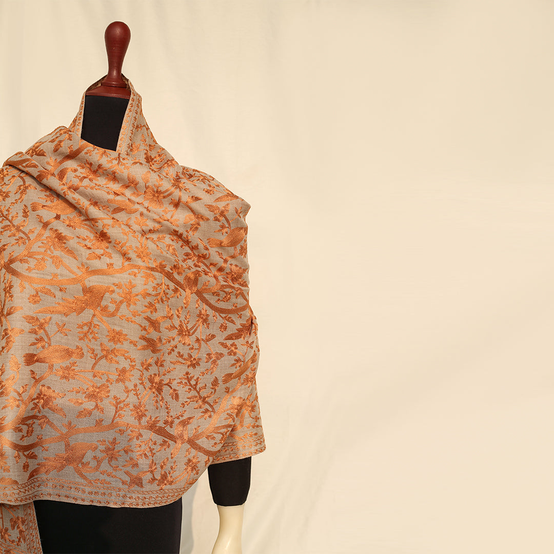 Nanni Avian Haven Embroidered Shawl