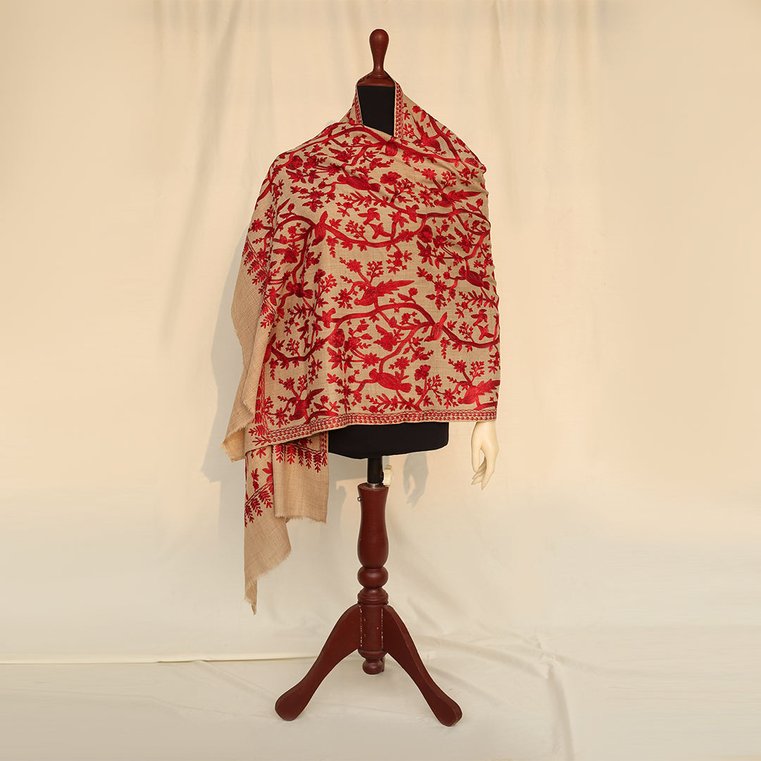 Nanni Avian Haven Embroidered Shawl