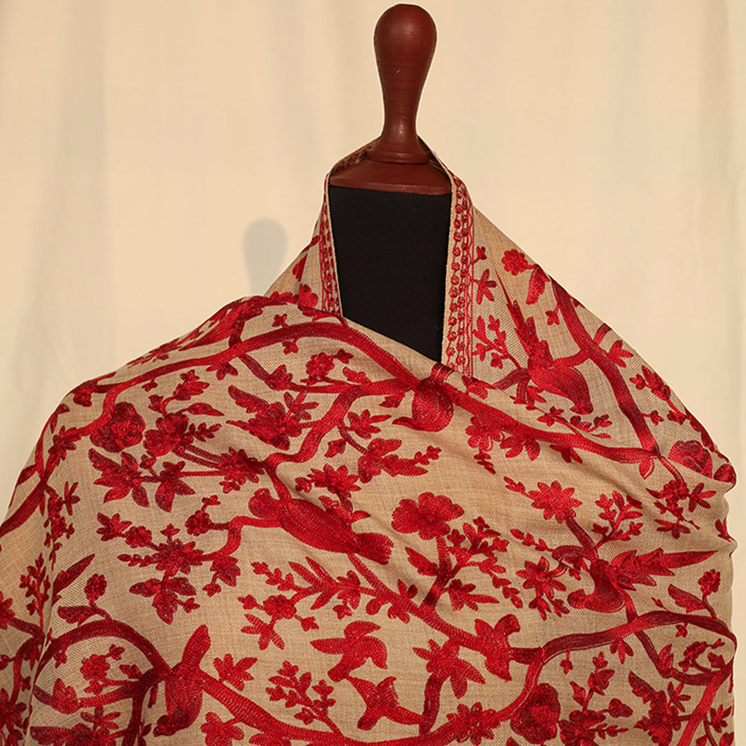 Nanni Avian Haven Embroidered Shawl