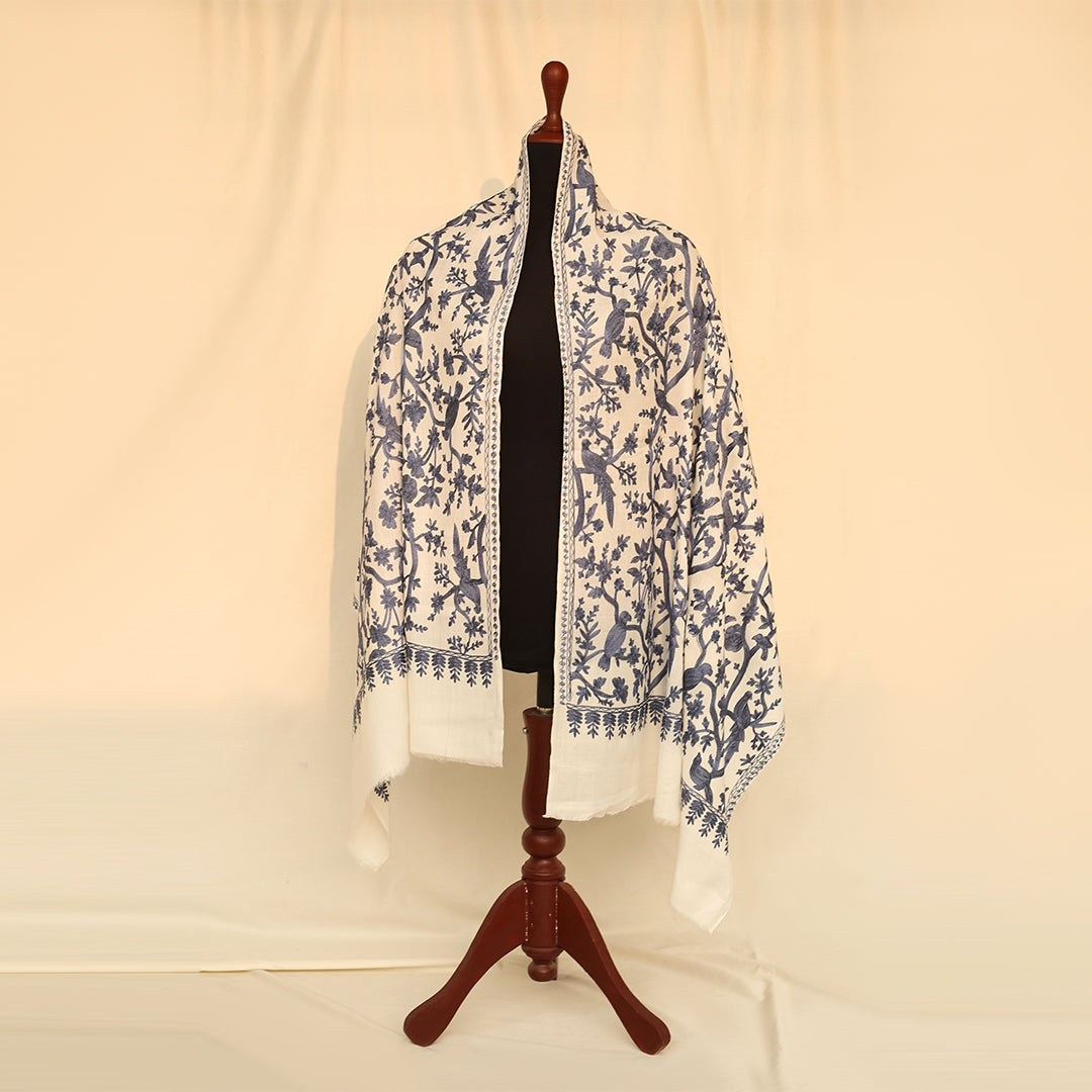 Nanni Avian Haven Embroidered Shawl