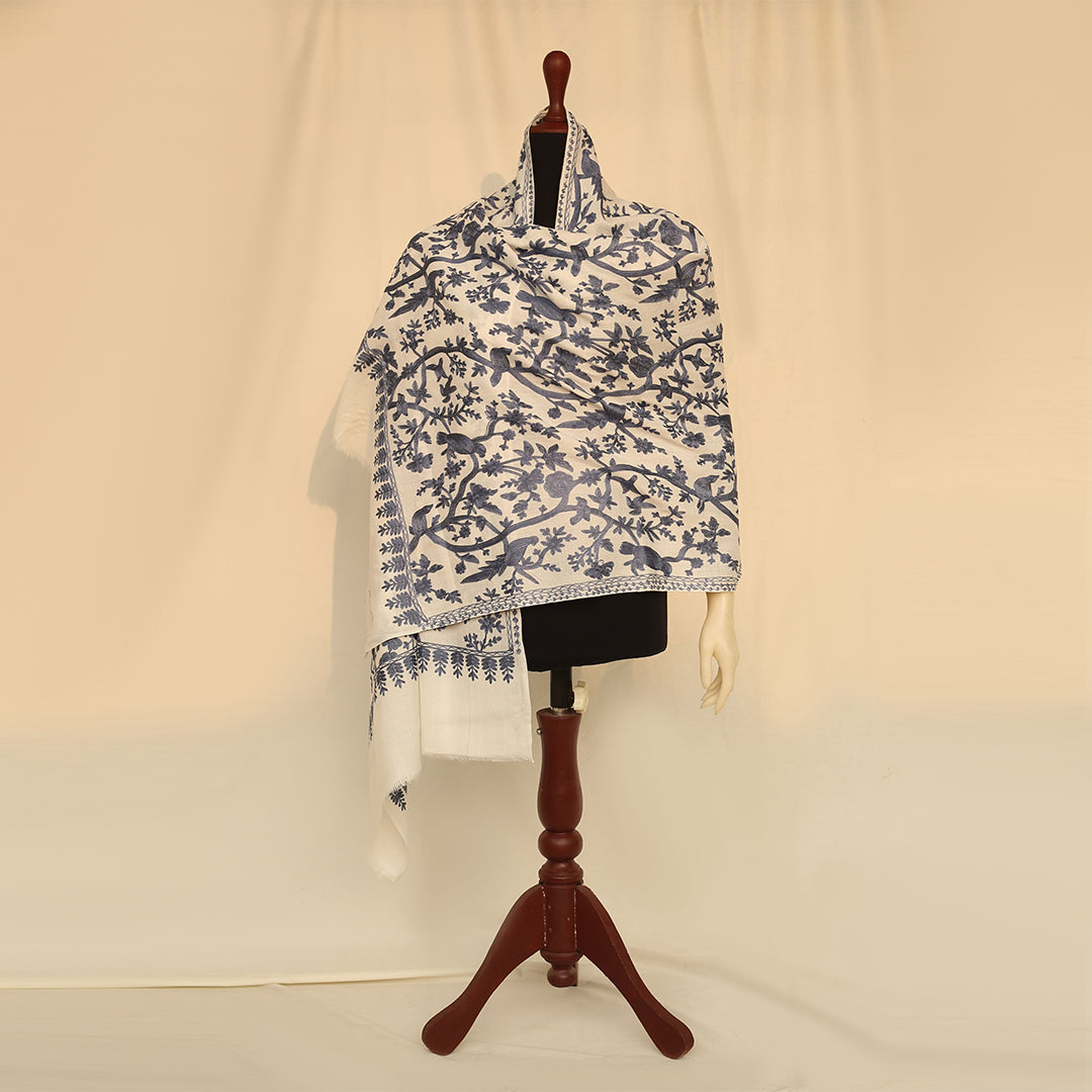 Nanni Avian Haven Embroidered Shawl