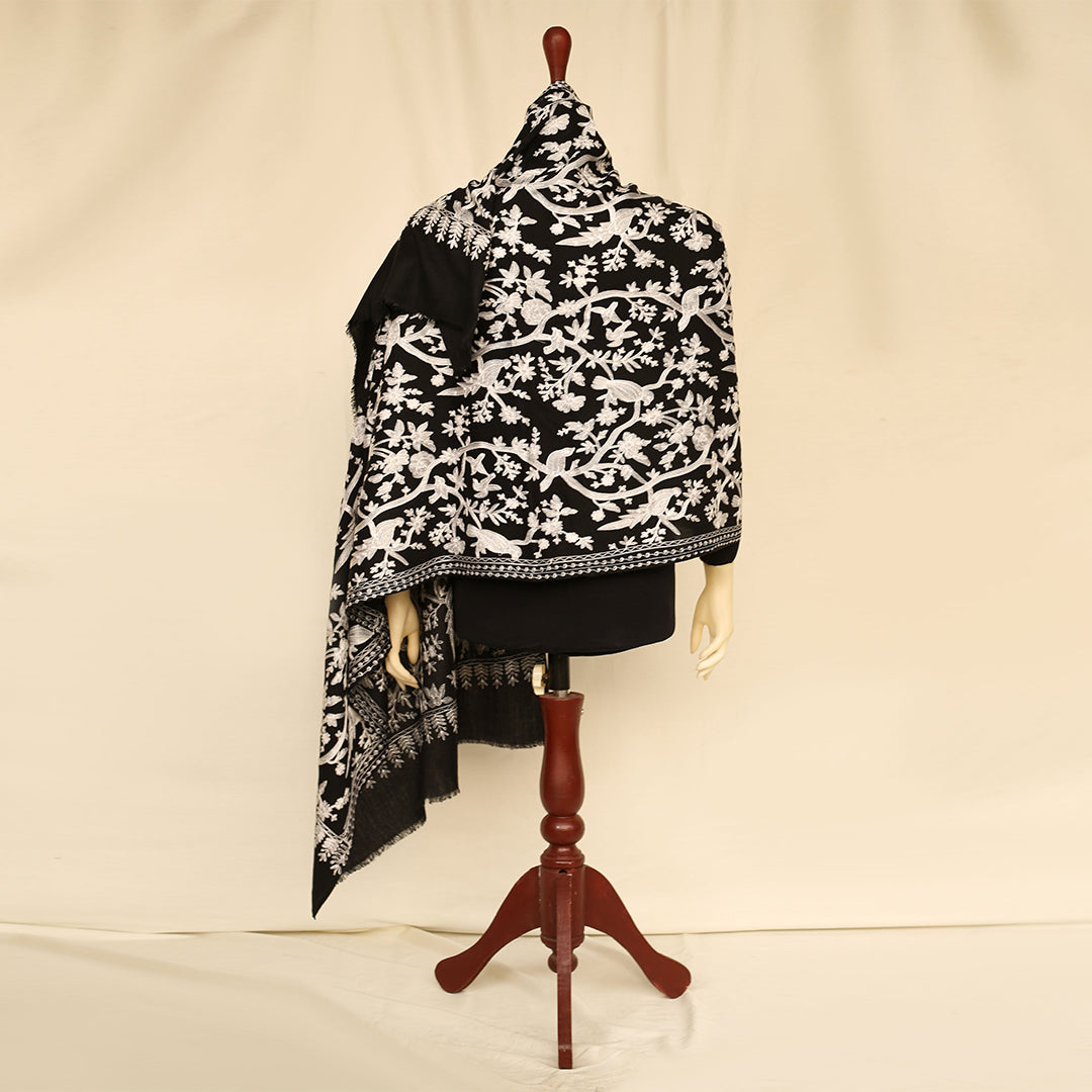 Nanni Avian Haven Embroidered Shawl