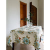Table Cloth - Birds & Floral patterned Cotton on cream-white