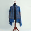 Black or Blue base pashmina shawl with intricate mini-paisley hand embroidery in subtle multiple colors; Handwork Pashmina shawl from Kashmi
