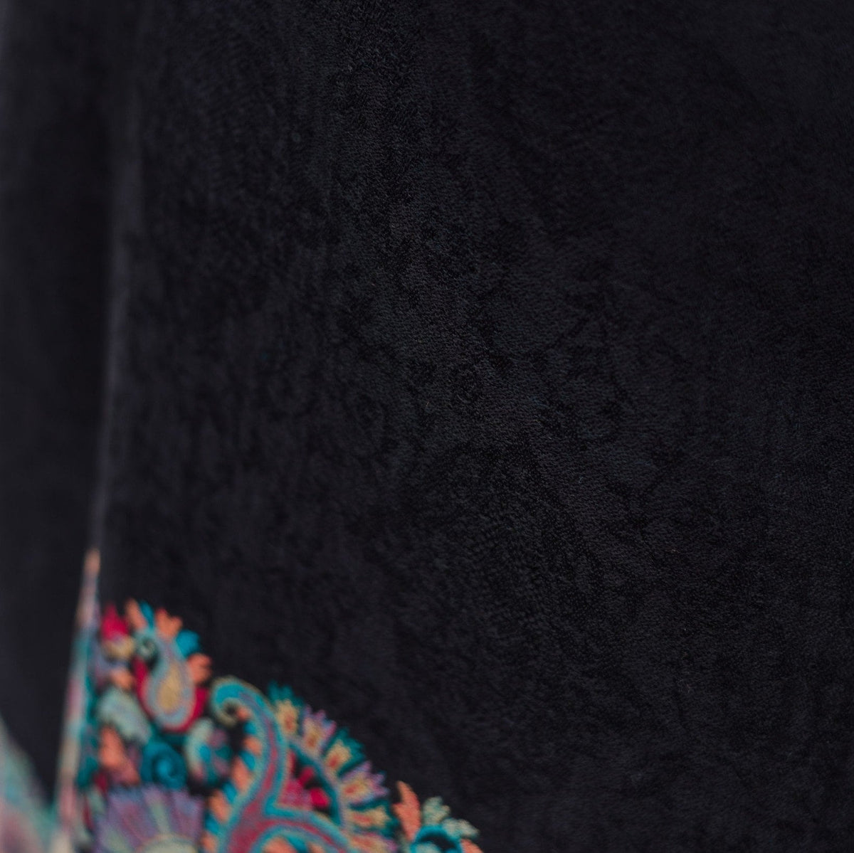 Black Pashmina Pure Wool shawl Kani Work Handwoven Self Scarf made in Kashmir Lush Soft Black kashmiri Oversized Wrap for Mothers Day Gift