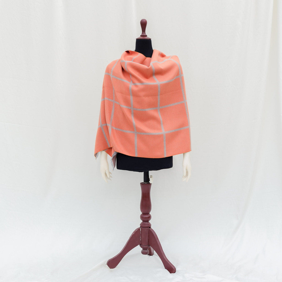 Orange kashmiri Shawl Nordic Vibe All Season Scarf Double Sided Orange grey pashmina scarf Unisex Shawl for Eid Dress or Bridal Wedding Gift