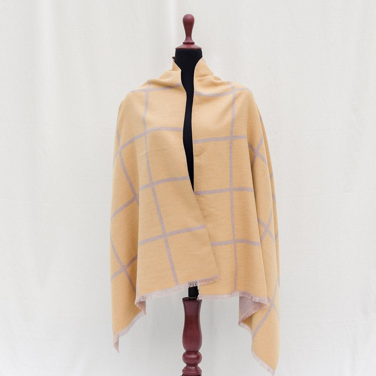 Yellow kashmiri Nordic Scarf with Stripes Double Sided Shawl Grey Yellow Pashmina wool shawl for Wedding Bridesmaid Gift Bohemian Shawl