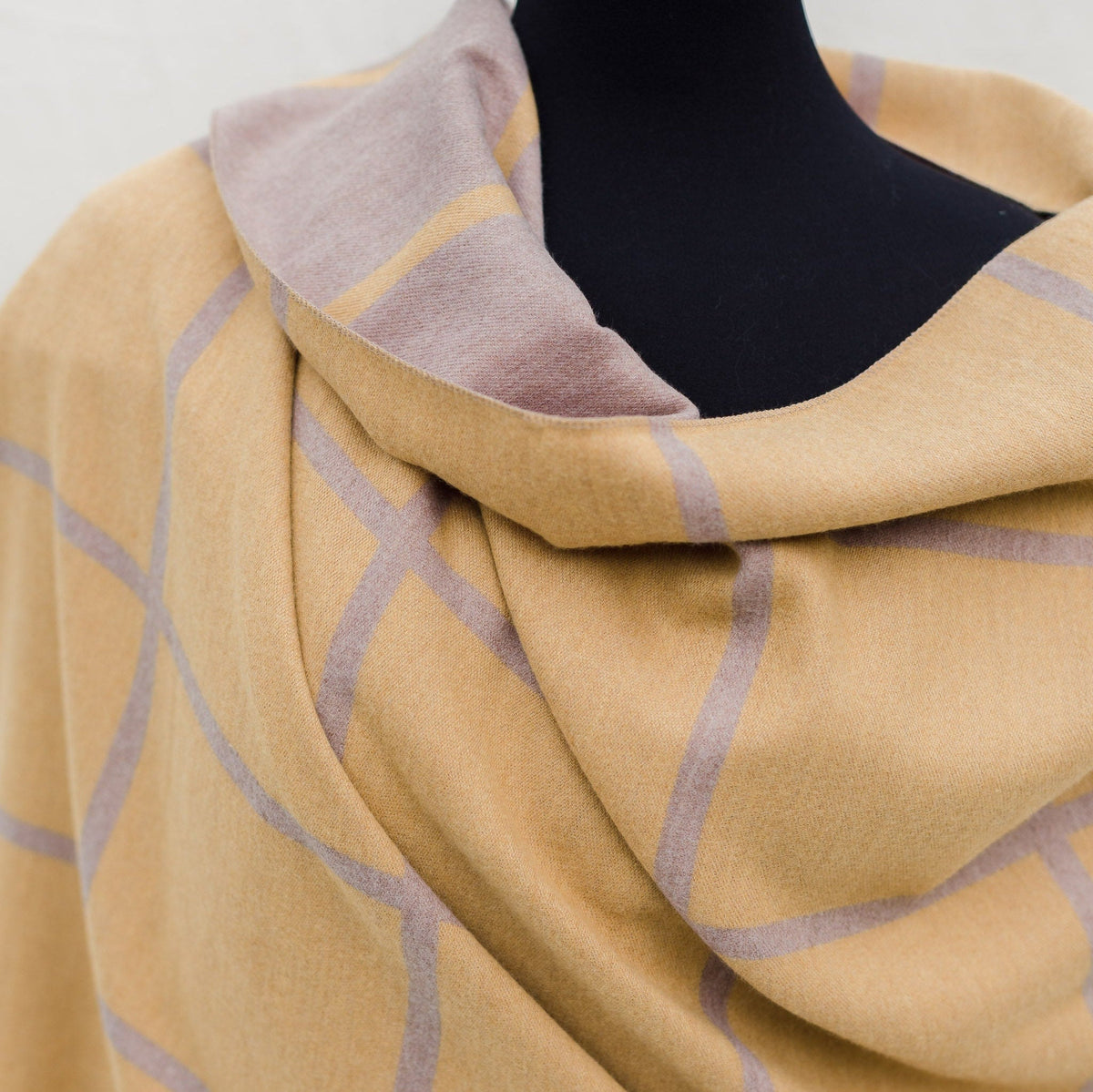 Yellow kashmiri Nordic Scarf with Stripes Double Sided Shawl Grey Yellow Pashmina wool shawl for Wedding Bridesmaid Gift Bohemian Shawl