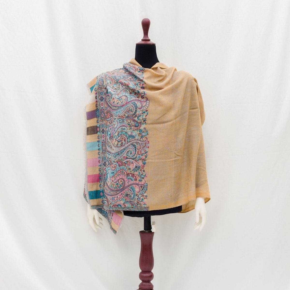 Yellow kashmiri Handwoven Oversized Scarf for Casual Party Office Wear Shawl Kashmiri Pashmina for Her Nikkah Bridal Accessory for Eid Dress