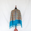 Pashmina Wool Shawl - Turquoise Fully Embroidered