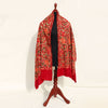 Dark Maroon pure wool floral embroidery shawl for women gift for her with ethnic cashmiri embroidery in Aari patterns all over